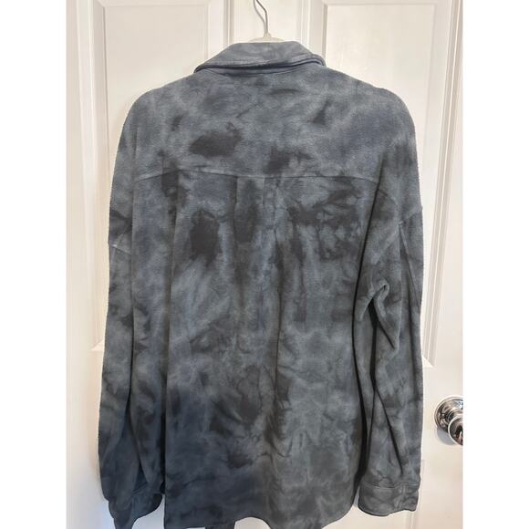 Forever 21 Dyed Blue Fleece Shacket Medium - Picture 2 of 2